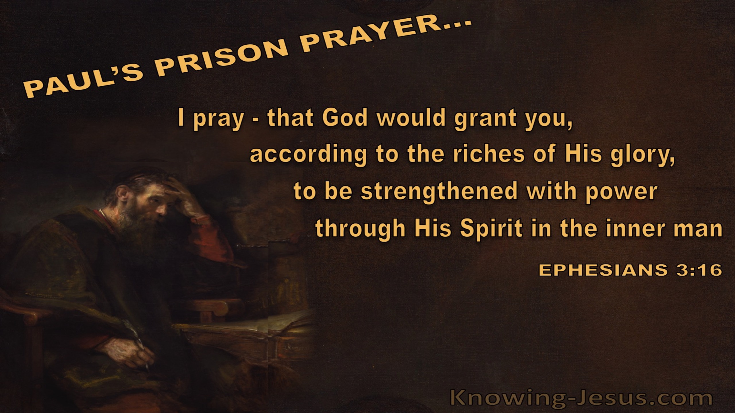 Ephesians 3:16 Prayer Be Strengthened In The Inner Man (orange)